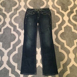 Adorable western style aged jeans barely worn, 28L